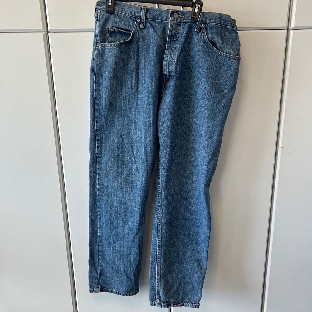 Wrangler Mens Relaxed Fit Jeans Blue Denim 97601VR 36x32 Medium Wash Straight‎